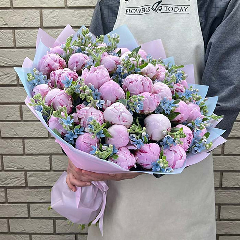 Розовые пионы и оксипеталум