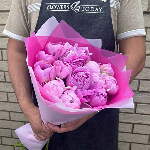 Яркие розовые пионы