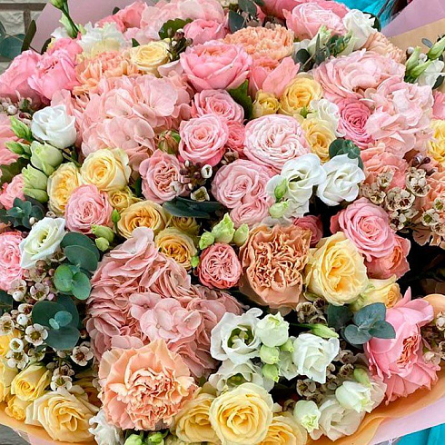 Гортензии, пионовидные розы