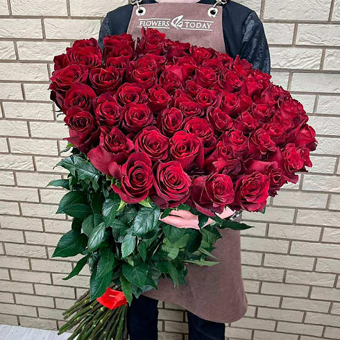 Длинные красные розы, 120см