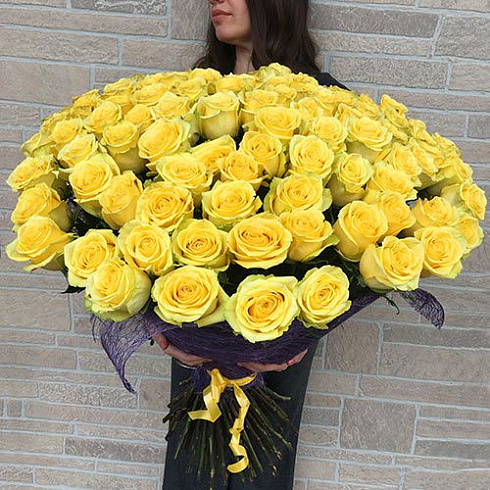 101 желтая роза