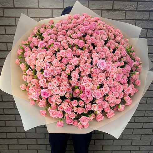 101 кустовая розовая роза