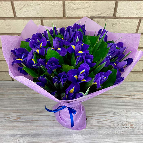 49 ирисов в дизайнерской упаковке