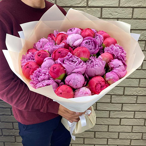 Кораловые и розовые пионы