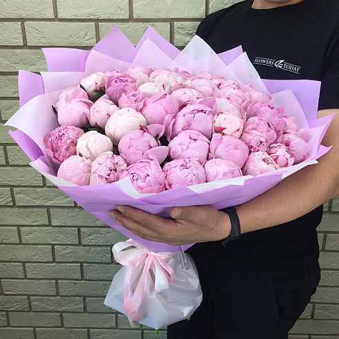 49 розовых пионов