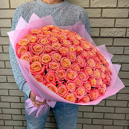 101 двухцветная роза