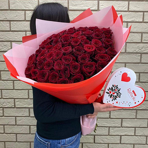 51 роза + конфеты