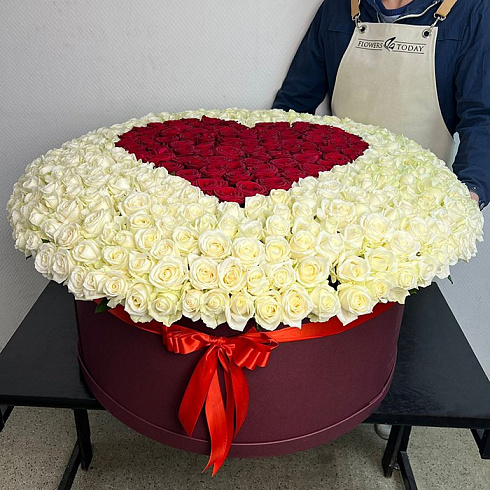 Сердце из роз, большая коробка