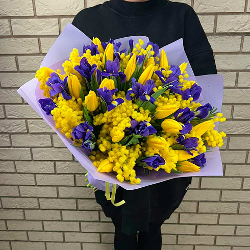 Мимозы, ирисы и тюльпаны