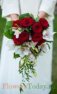 Свадебный букет. Орхидеи, розы Свадебный букет. Орхидеи, розы