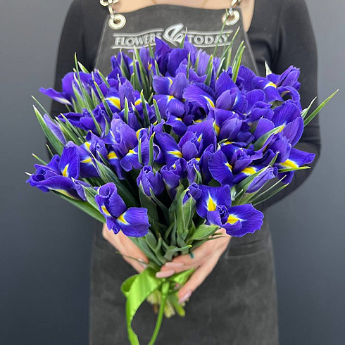 Ирисы с атласной лентой